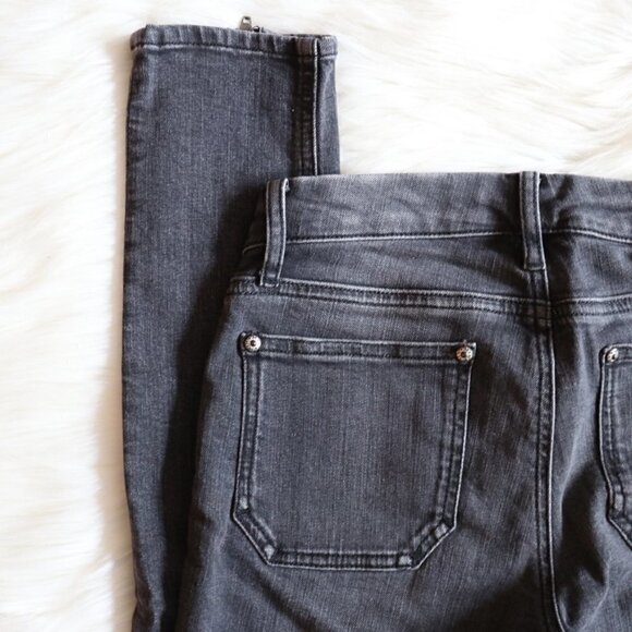 NEW Anthropologie M.i.H Grey Low Rise Skinny Jeans Size 24 - Picture 13 of 15
